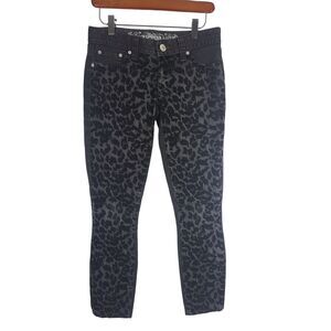 Express Jean Legging 0 Womens Zelda Slim Fit Ultra‎ Low Rise Black Animal Print